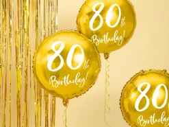 80 Års Folieballon Guld