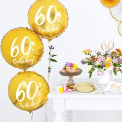 60 Års Folieballon Guld