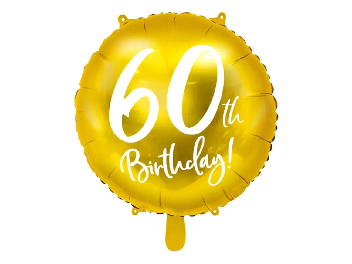 60 Års Folieballon Guld