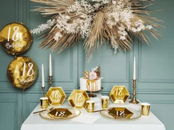 18 Års Glitter Kagelys Guld