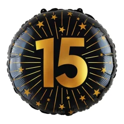 15 Års Golden Celebrations Folieballon