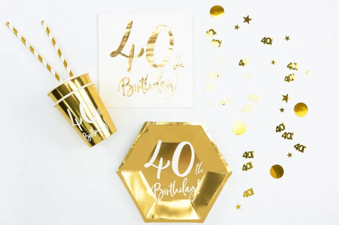 40 Års Konfetti Guld
