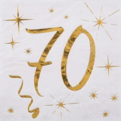 70 Års Servietter Guld