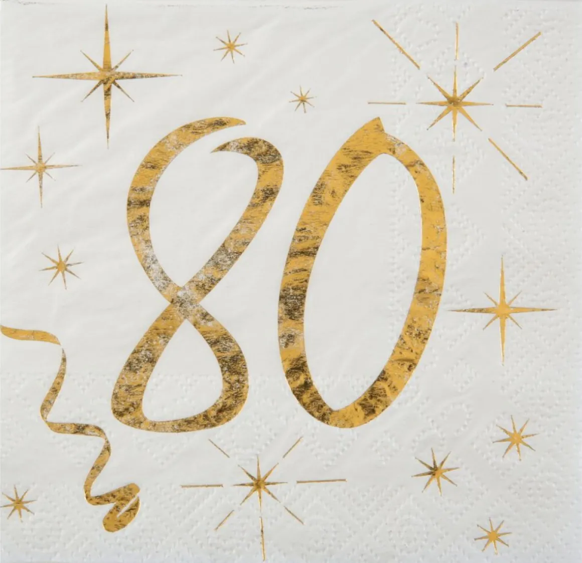 80 Års Servietter Guld