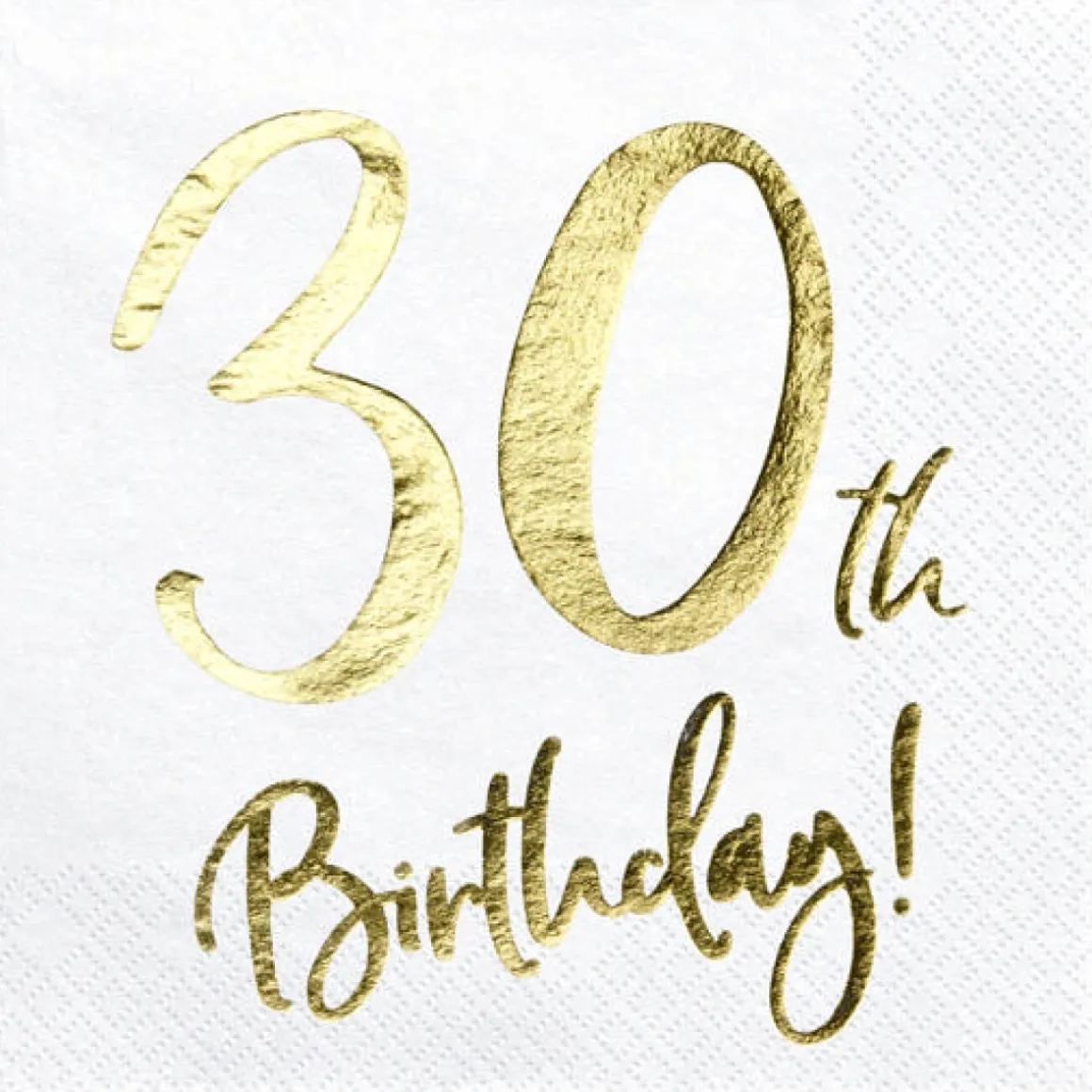 30 Års Servietter Guld/Hvid