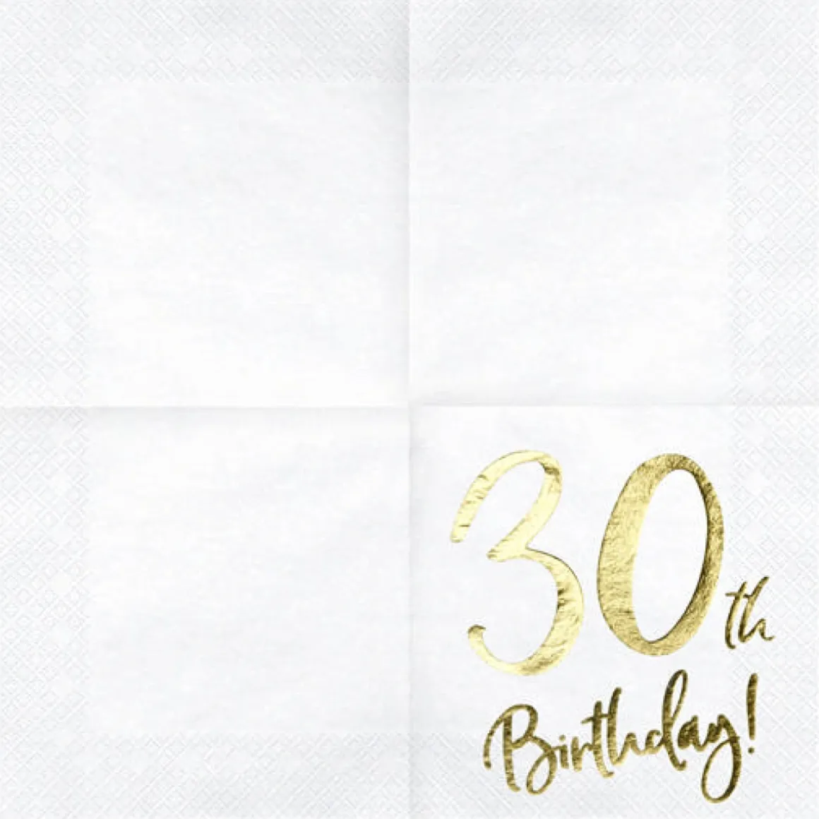 30 Års Servietter Guld/Hvid