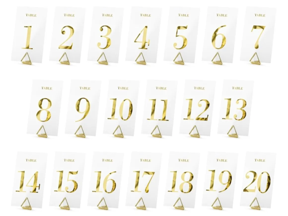 Akryl Bordnumre Guld