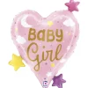 Baby Girl Hjerte Folieballon