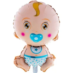 Babyfigur Folieballon Lyseblå