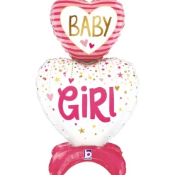Baby Girl Hjerte Folieballon