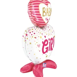 Baby Girl Hjerte Folieballon