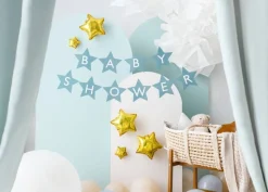 Babyshower Guirlande Lyseblå