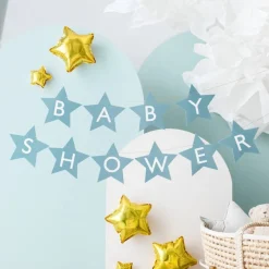 Babyshower Guirlande Lyseblå