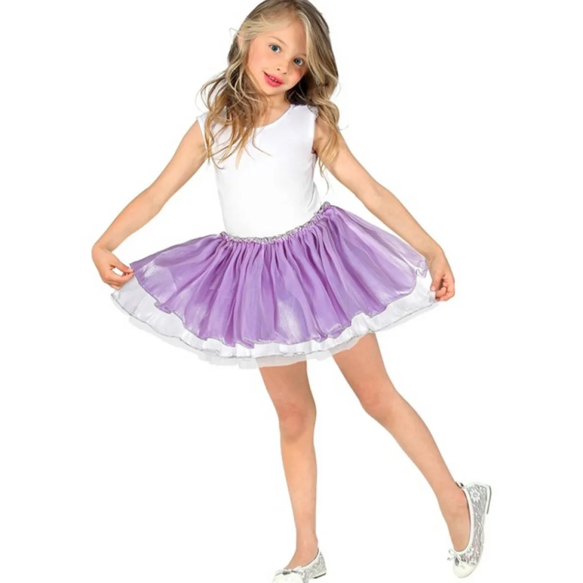 Ballet Tylskørt Lilla/Hvid