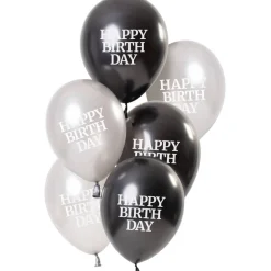 Ballonbuket Happy Birthday Glossy Matt Black