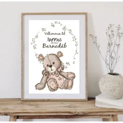 Barnedåb Velkomstplakat Lyserød