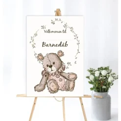 Barnedåb Velkomstplakat Lyserød
