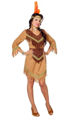 Beige Indianerkvinde Kostume
