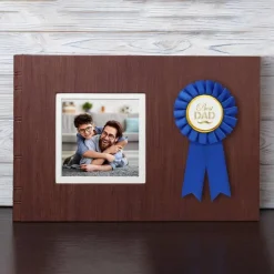 Best Dad Medaljerosette Blå