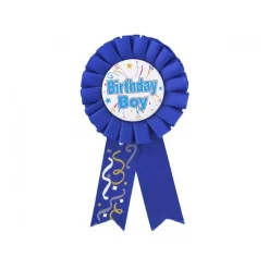 Birthday Boy Medaljerosette Blå