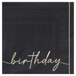 Birthday Servietter Sort