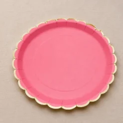 Bølgede Paptallerkener Lyserød
