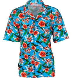 Blå Hawaiiskjorte med Blomster