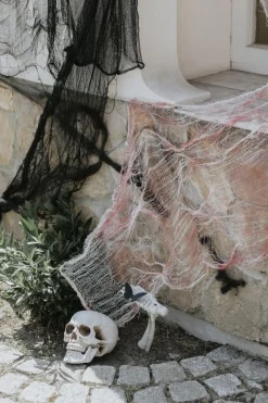 Blodig Halloween Stofbaggrund Hvid