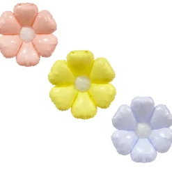 Blomst Folieballoner Lyserød/Gul/Lilla