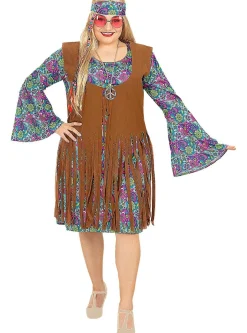 Blomster Hippie Kjole Kostume Plussize