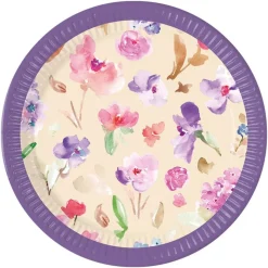 Blomster Paptallerkener Lilla