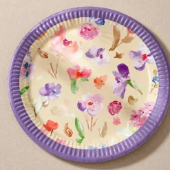 Blomster Paptallerkener Lilla