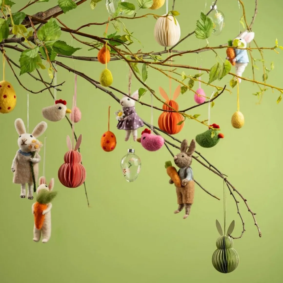 Blomster Påskeæg Kugler På Snor