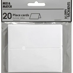 Bordkort Råhvid 9 x 4 cm 20-pak B