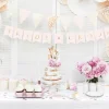 Bride & Groom Flagguirlande Rosa