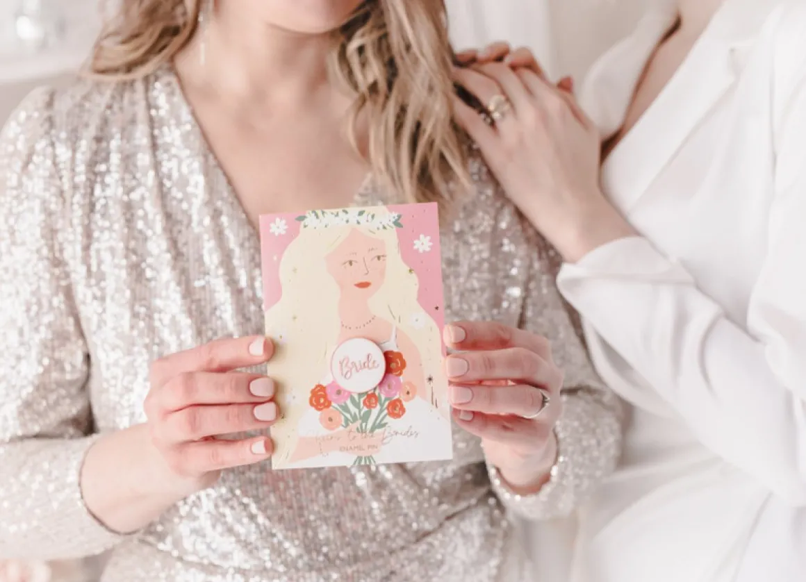 Bride Kort Med Broche