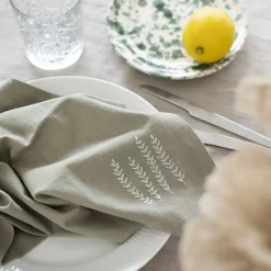 Broderi Serviet DIY Grøn