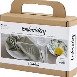 Broderi Serviet DIY Grøn
