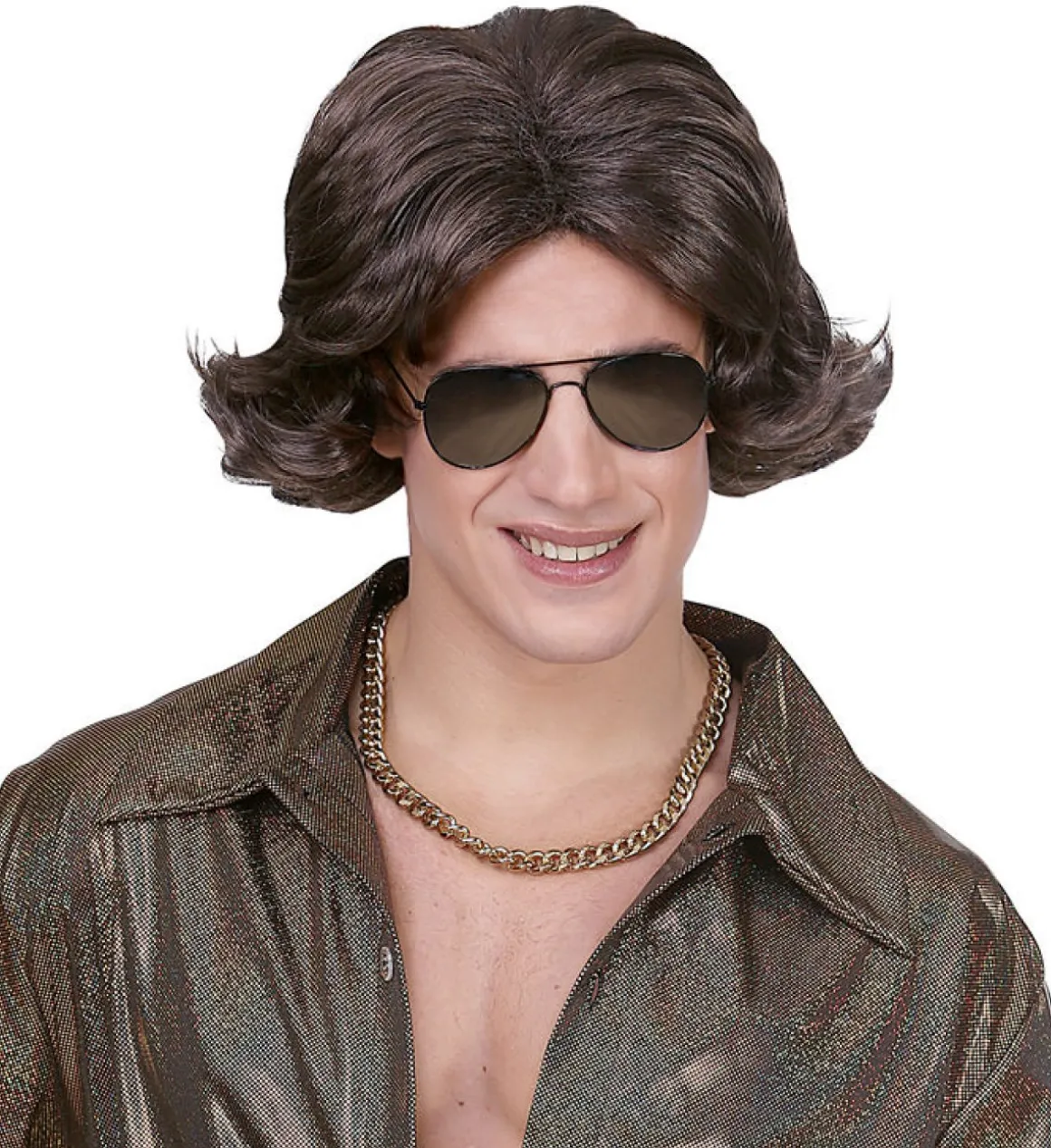 Brun 70'er paryk