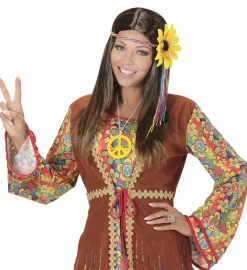 Brun Hippie Paryk Med Blomst