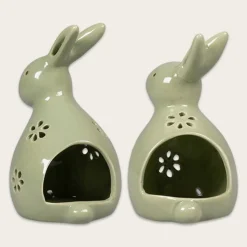 Bunny Keramik Fyrfadsstage Grøn