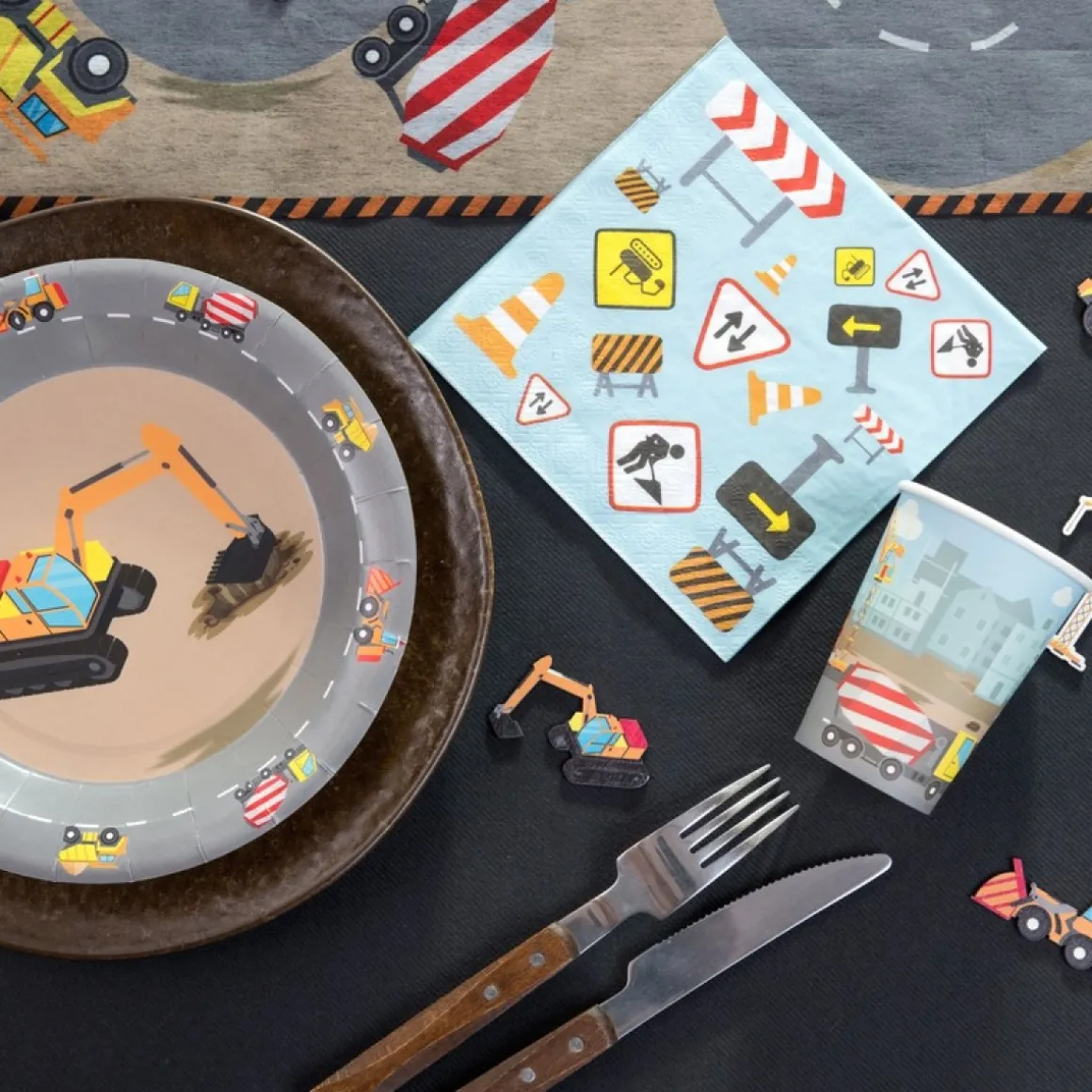 Byggeplads Servietter Lyseblå