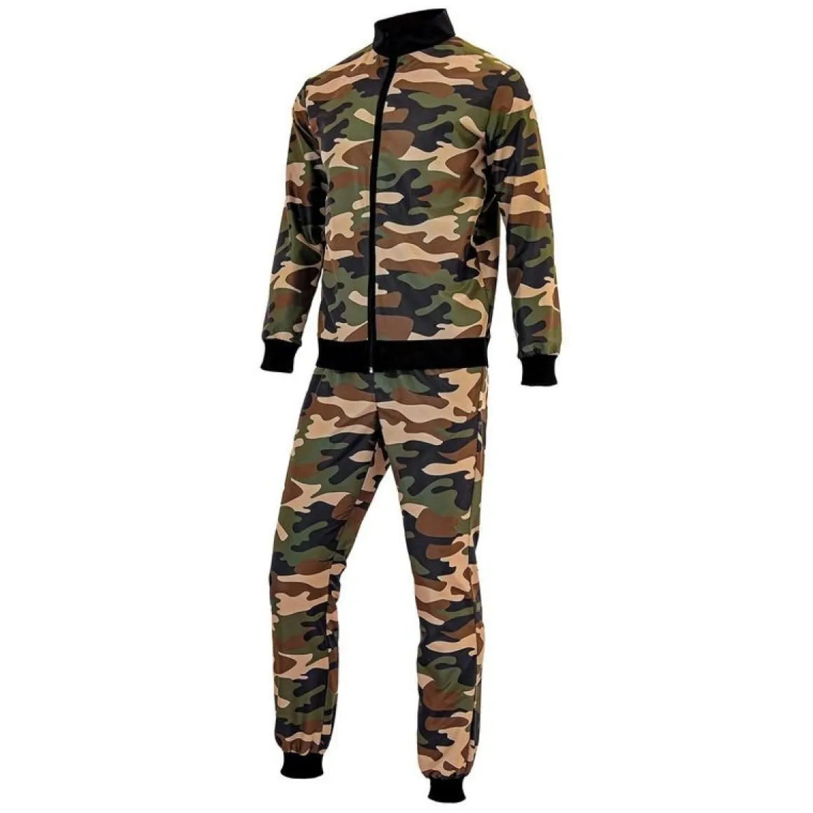 Camouflage 80'er Træningsdragt Kostume