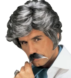 Casanova paryk m. moustache, Grå