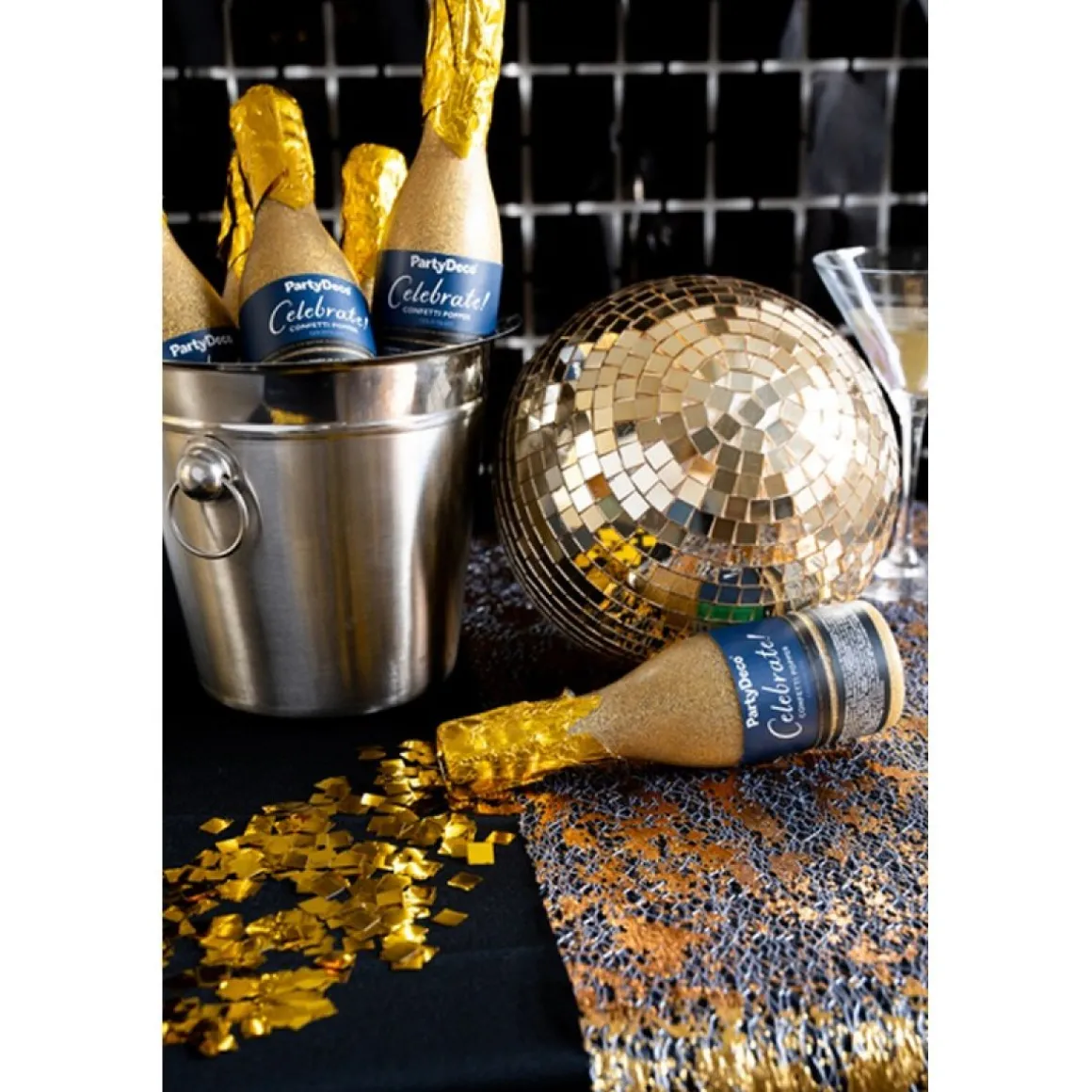 Champagne Konfettikanon Guld