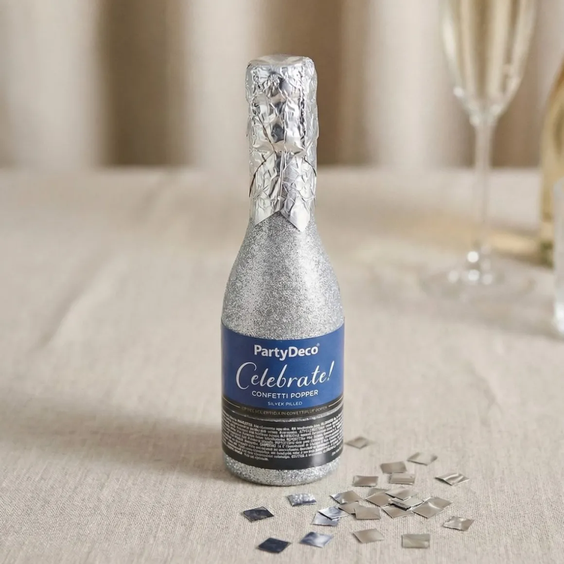 Champagne Konfettikanon Sølv