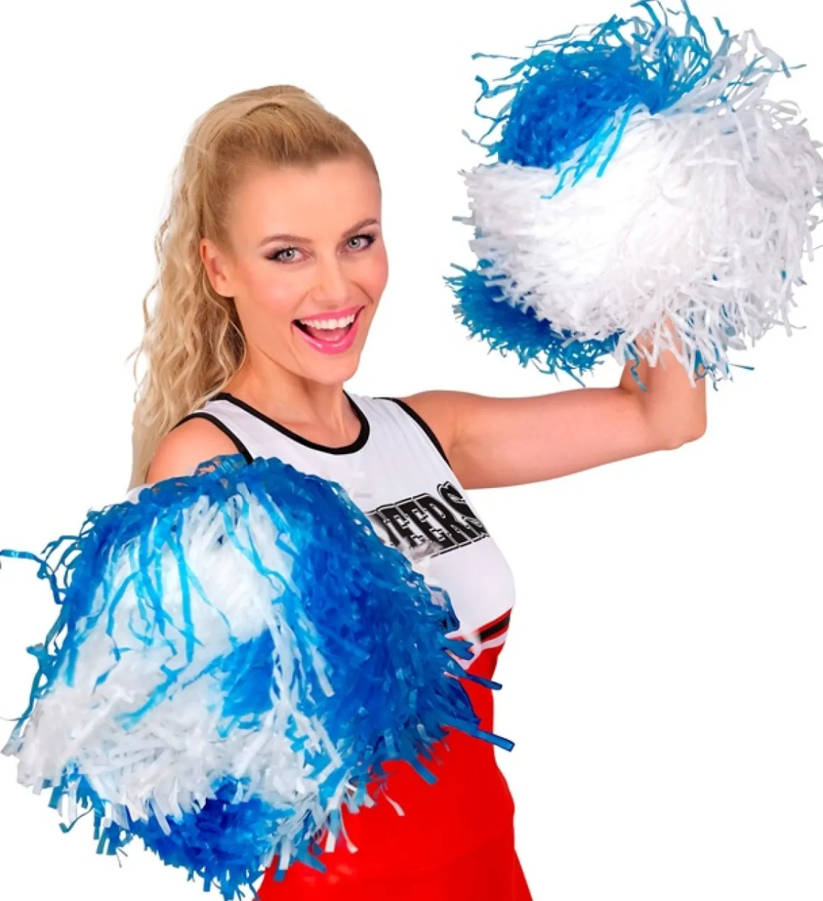 Cheerleader Pom Pom Blå/Hvid