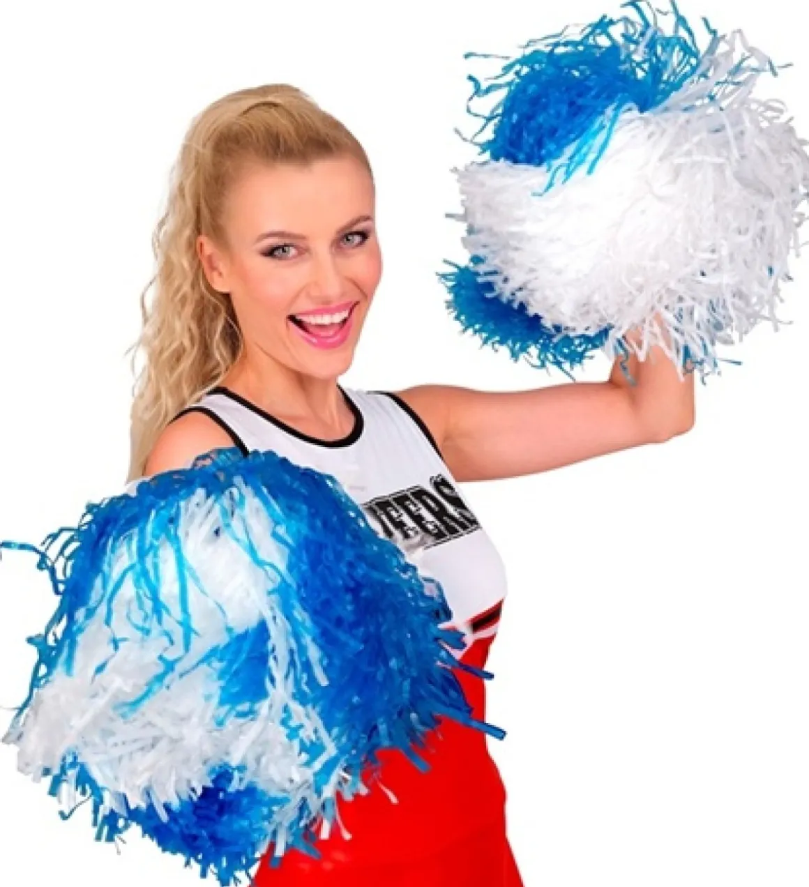 Cheerleader Pom Pom Blå/Hvid