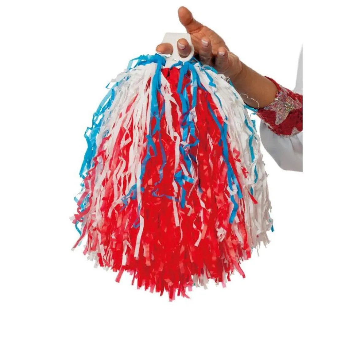 Cheerleader Pompom Rød/Hvid/Blå