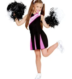 Cheerleader Sort/Pink Børnekostume